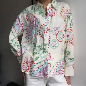 Zara printed linen shirt new with tag